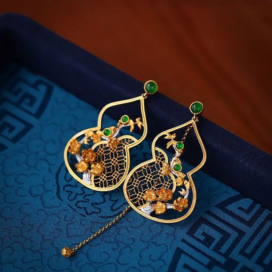 Серьги-гвоздики из серебряной иглы с бриллиантами, в виде тыквы-капли масла, легкая роскошь, ощущение высокого класса, индивидуальный темперамент, модная новинка