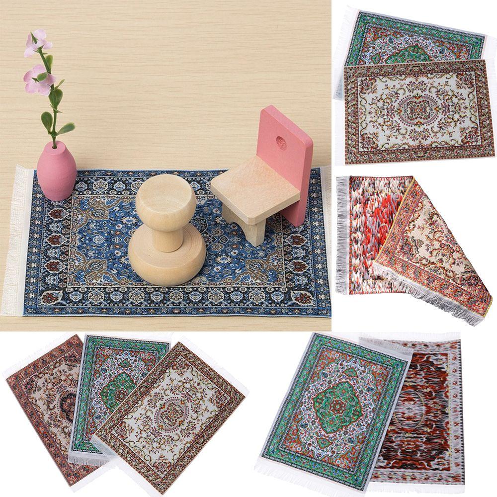 House Decor Turkish Style Dollhouse Carpet Floor Coverings Doll Accessories Miniature Weaving Rug