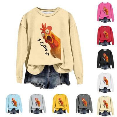 Женская модная повседневная толстовка с длинным рукавом, свободного кроя, с принтом