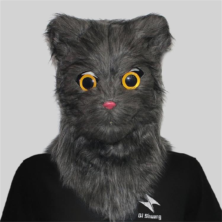 Реалистичная маска кошки с двигающимся ртом, маска животного с подвижной головой, костюм для косплея
