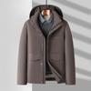 Men's Hooded Down Jacket Autumn and Winter New Style Casual Warm Workwear for Young and Middle-aged People Outdoor Down Jacket Jacket