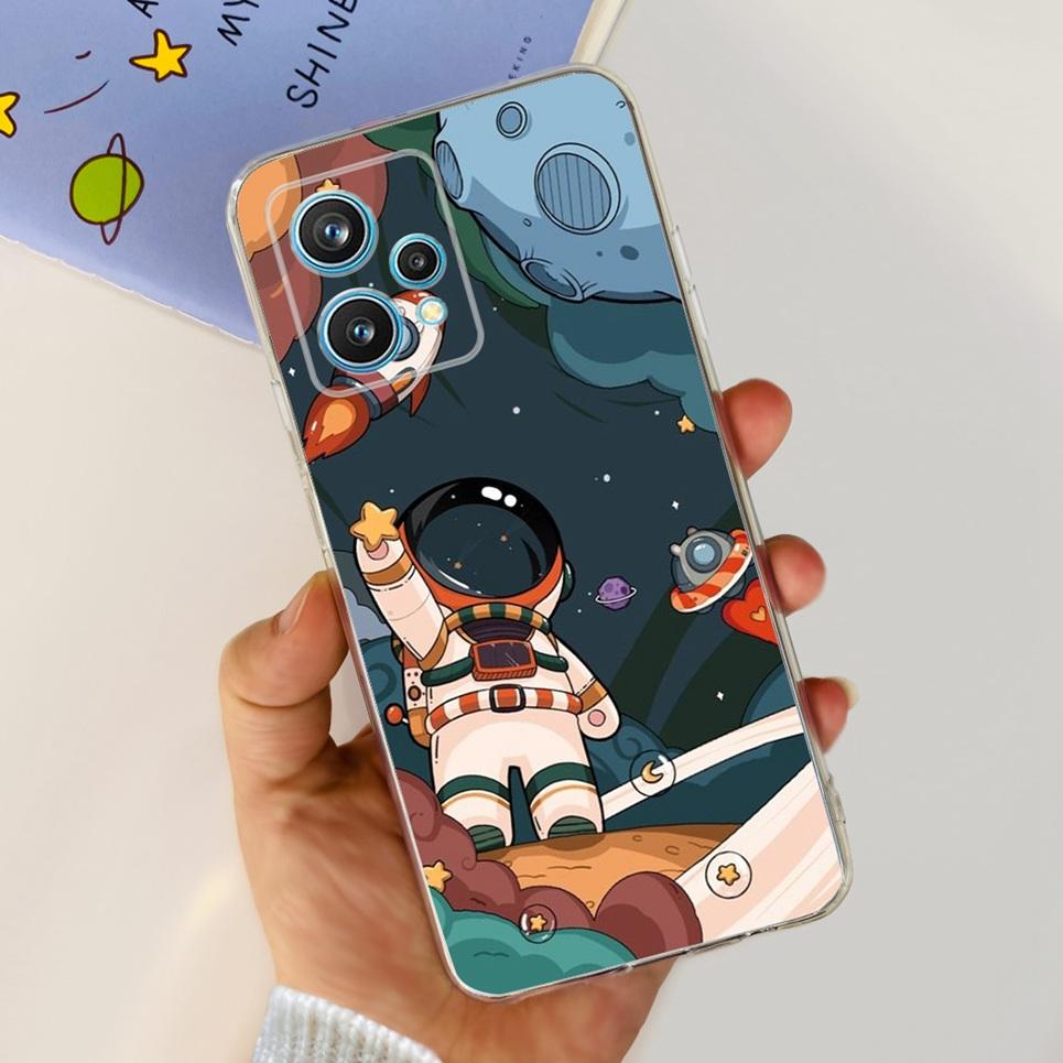RMX3521 Чехол для телефона Realme 9 4G Задняя крышка С узором Сердце Любовь для пары Защита камеры Бампер Для Realme9 Мягкий силиконовый чехол