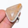 Golden Rutile Gemstone 925 Sterling Silver Gift Jewelry Ring Size 7