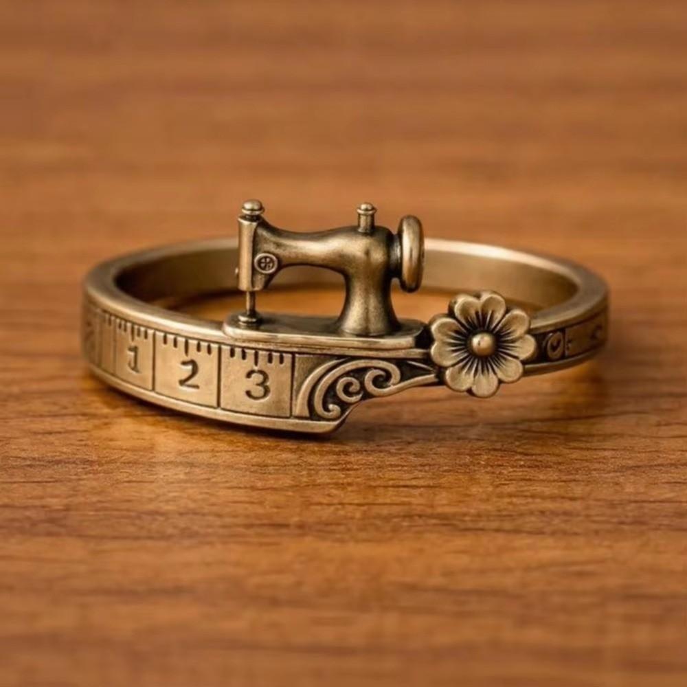 Timeless Tailoring Design Ring Set Alloy Open Cuff Bracelet Sewing Lover's Bracelet  for Women