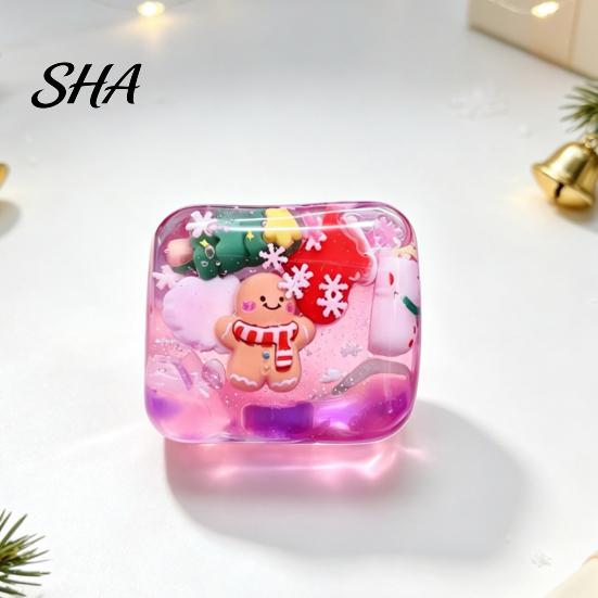 Fun Holiday Souvenirs for Teens Christmas Stress Relief Toy with Internal Dolls, Transparent Soft Maltose Portable Hand Exercisers Office Cube Sensory