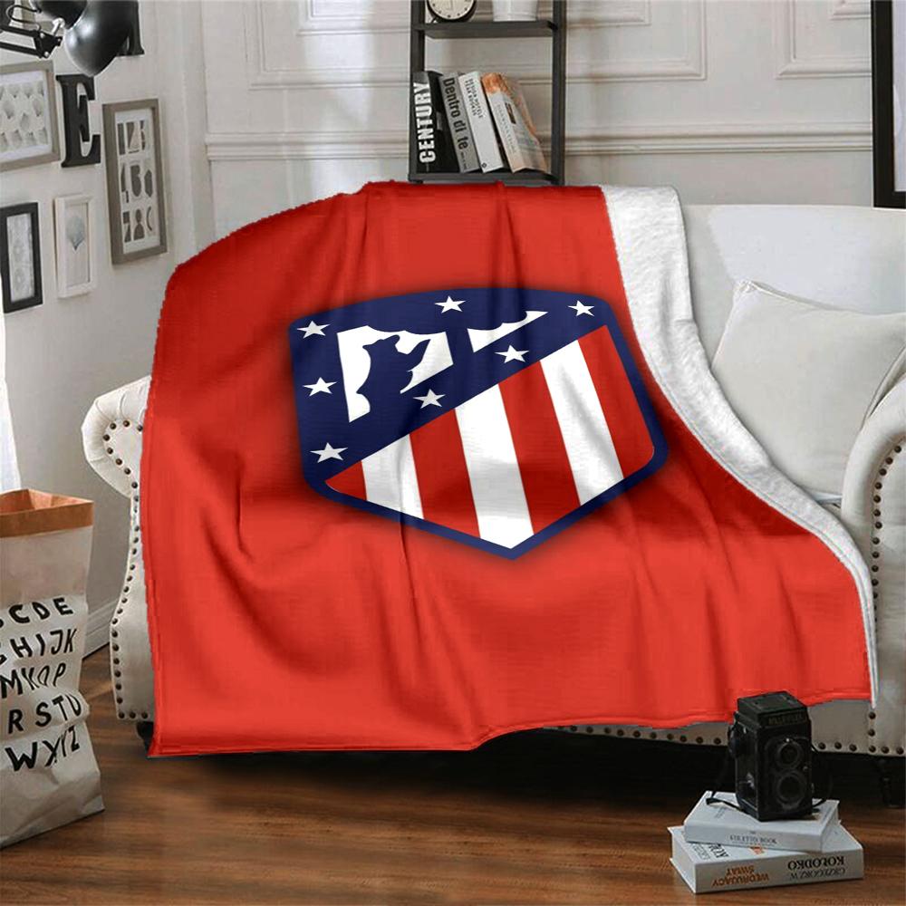 Atlético Madrid Theme Printed Blanket - Perfect for Couch, Bed, Travel & Outdoor Use | Machine Washable, Cozy & Durable.