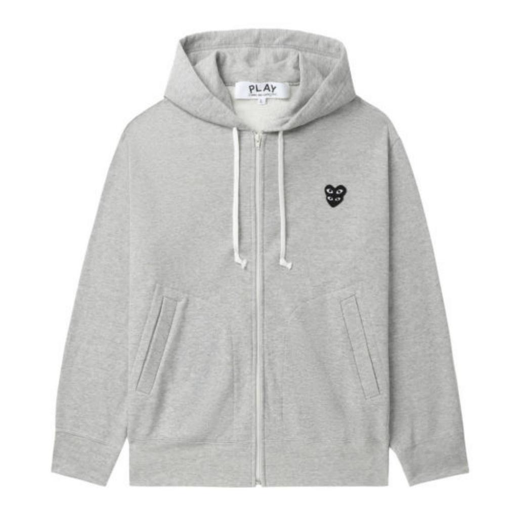 CDG Play Sweatshirts Unisex Gray Hooded (Non-detachable) Moderate CPXSWAXT3020N