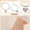 Heart Rhinestone Anklet Exotic Versatile Jewelry Personality Full Diamond Heart Shaped Anklet