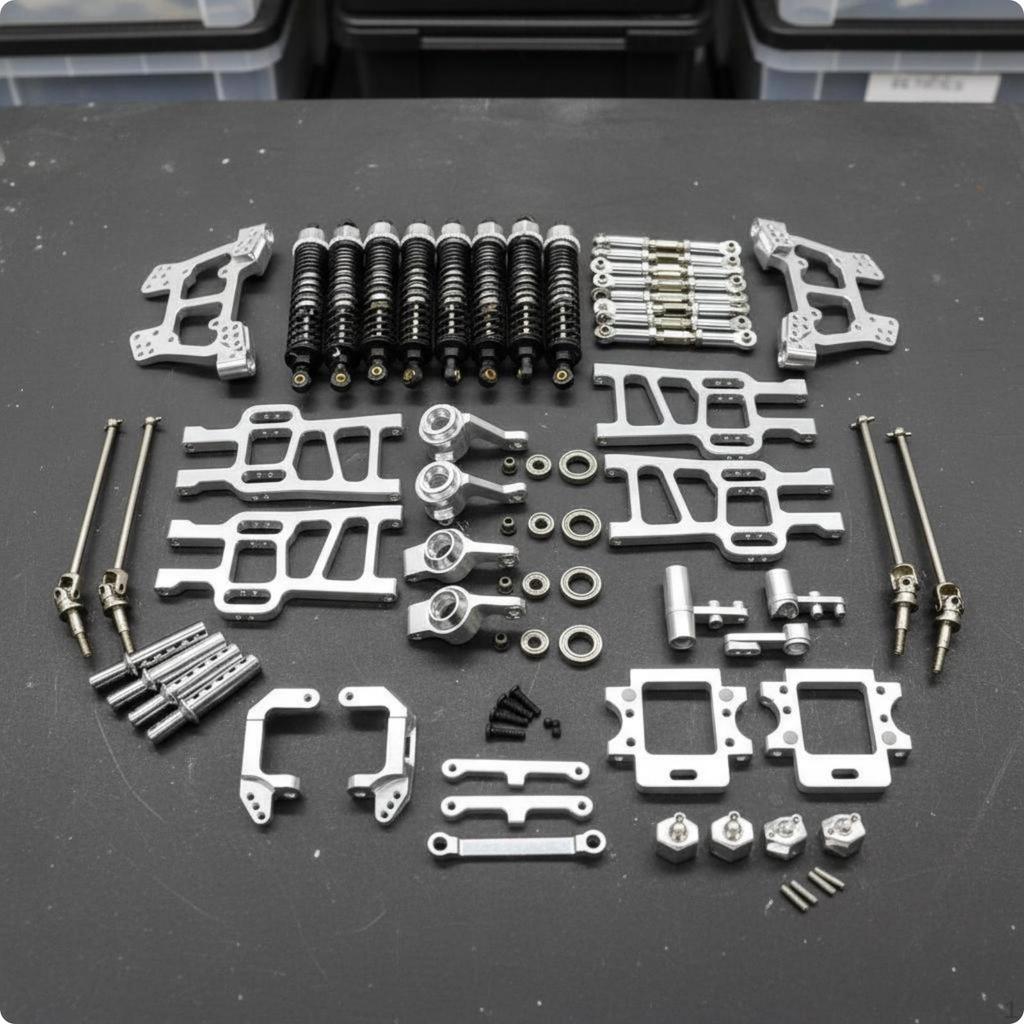 RC Monster Truck Upgrade Kit Machined Cutouts Chassis Damping System Hardware High Strength