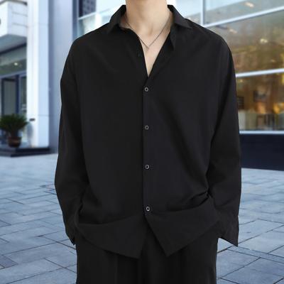 Мужская рубашка с длинным рукавом на весну и осень, свободная рубашка с длинным рукавом, легкая рубашка большого размера для мужчин
