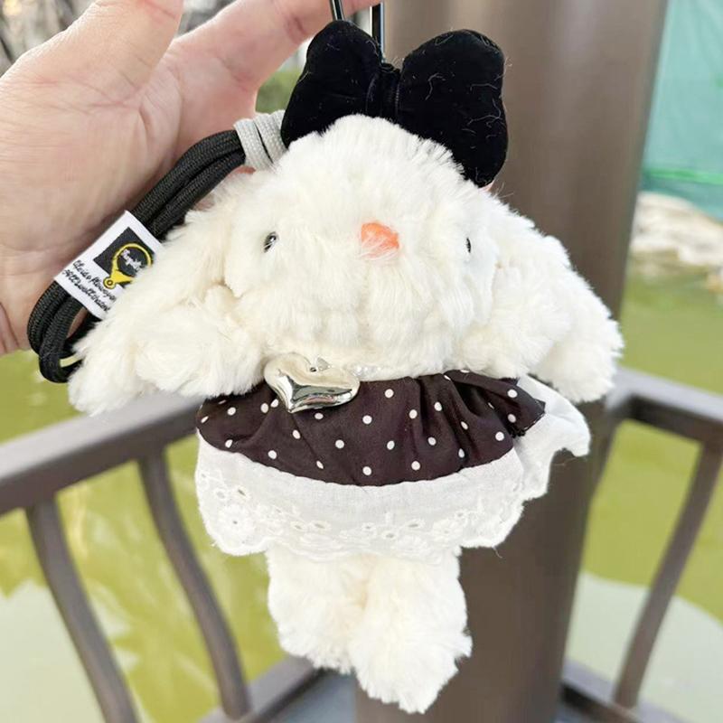 Милый мультяшный пушистый кролик кукла брелок кулон для рюкзака кулон сумка аксессуары креативный чучела животных брелок для подарков