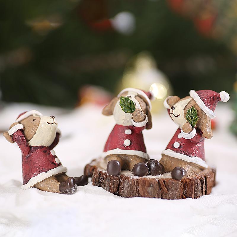 Смоляные украшения Санта-Клаус и животные на Рождество для домашнего декора