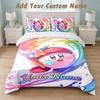 Bedding Set 1 Duvet Cover 2 Pillowcases Kirby Print Soft Bed Linen Bedroom Decor