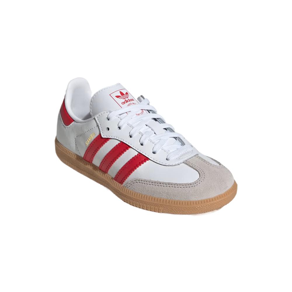 adidas Кроссовки Samba OG C Белый Алый Резина Детские Облачно-Белый Лучше-Алый JQ2829