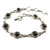 [Q9856] - Silver 'Heaven' Onyx Bracelet - 19 Cm 8 Mm