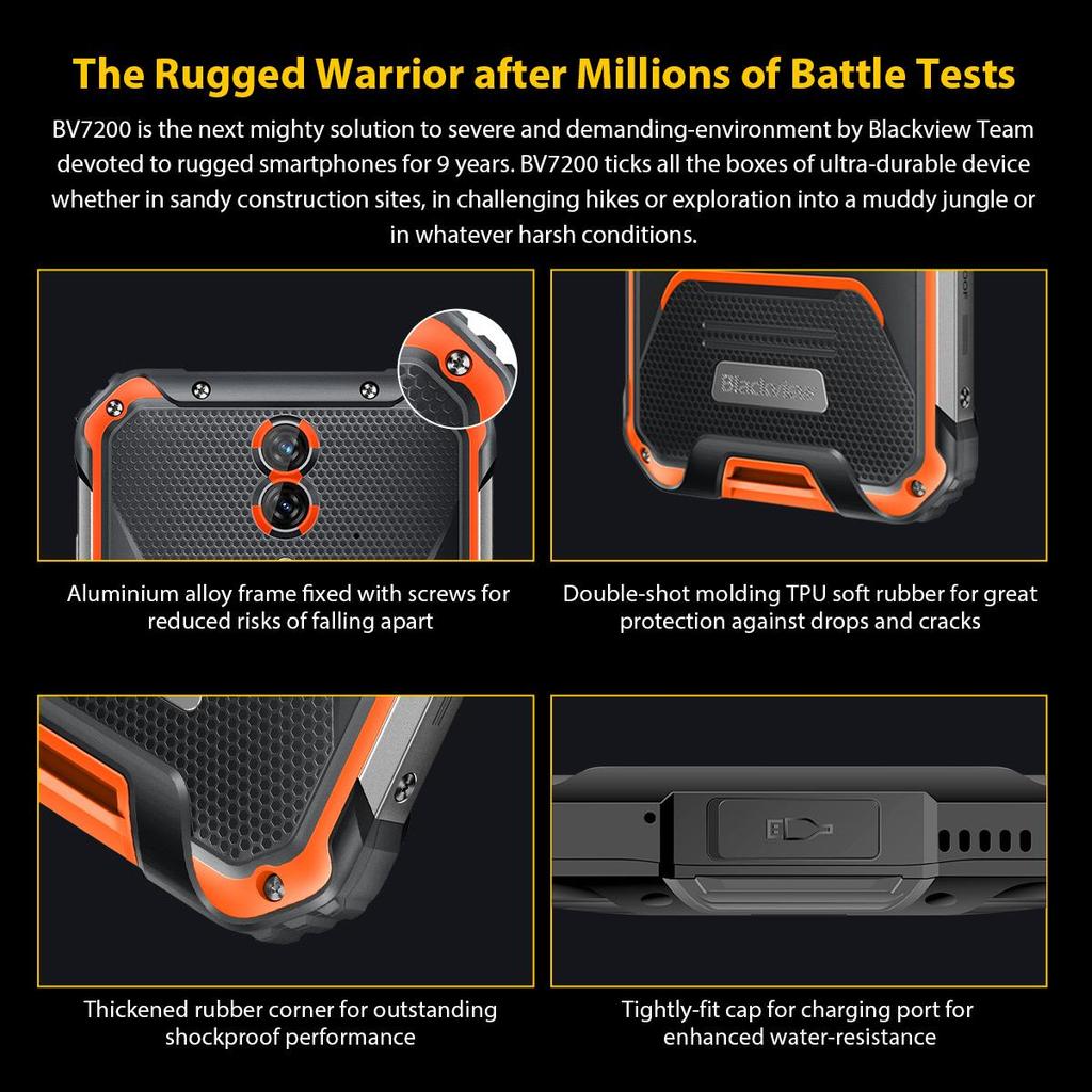 Blackview BV7200 10GB+128GB 6.1" Rugged Smartphone  5180mAh 18W 50MP