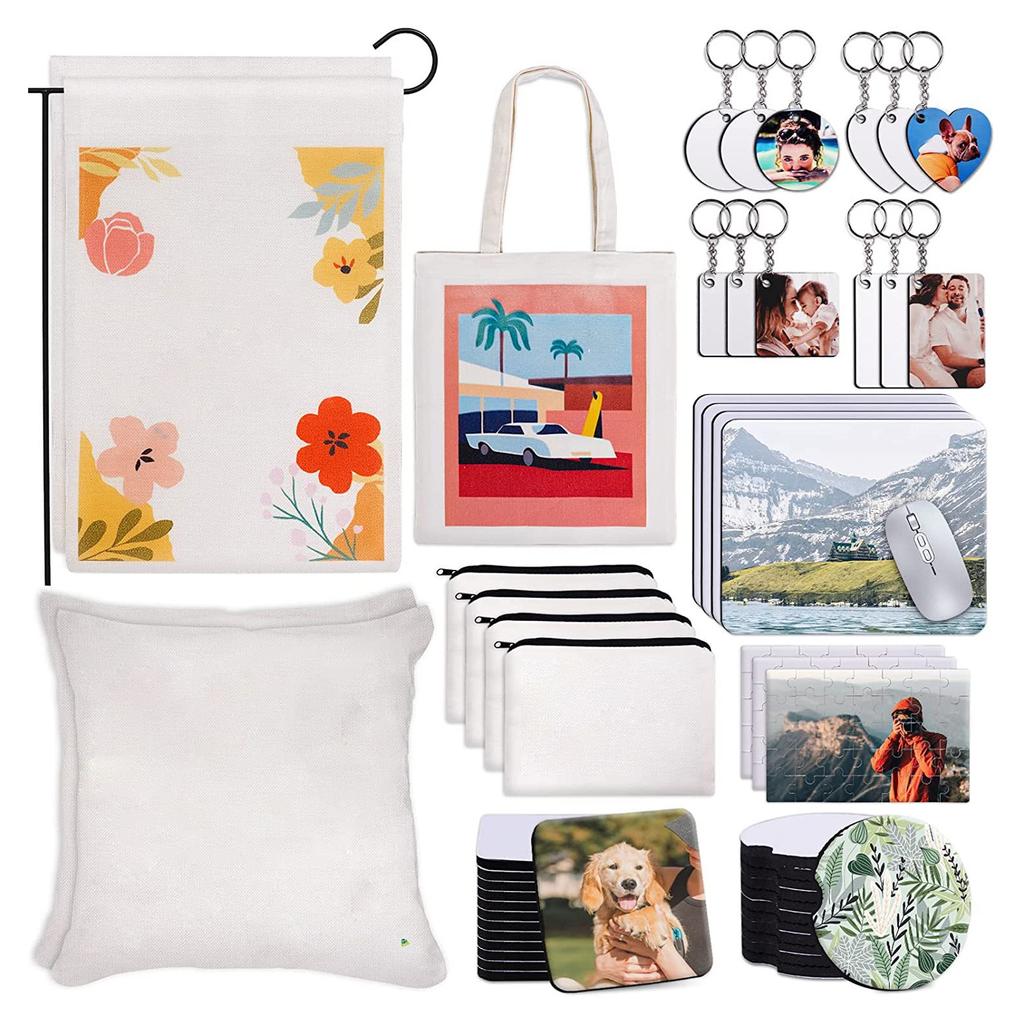 77 шт. набор заготовок для сублимационной печати термопереносная печать брелок заготовки для косметички наволочка для мыши Pa