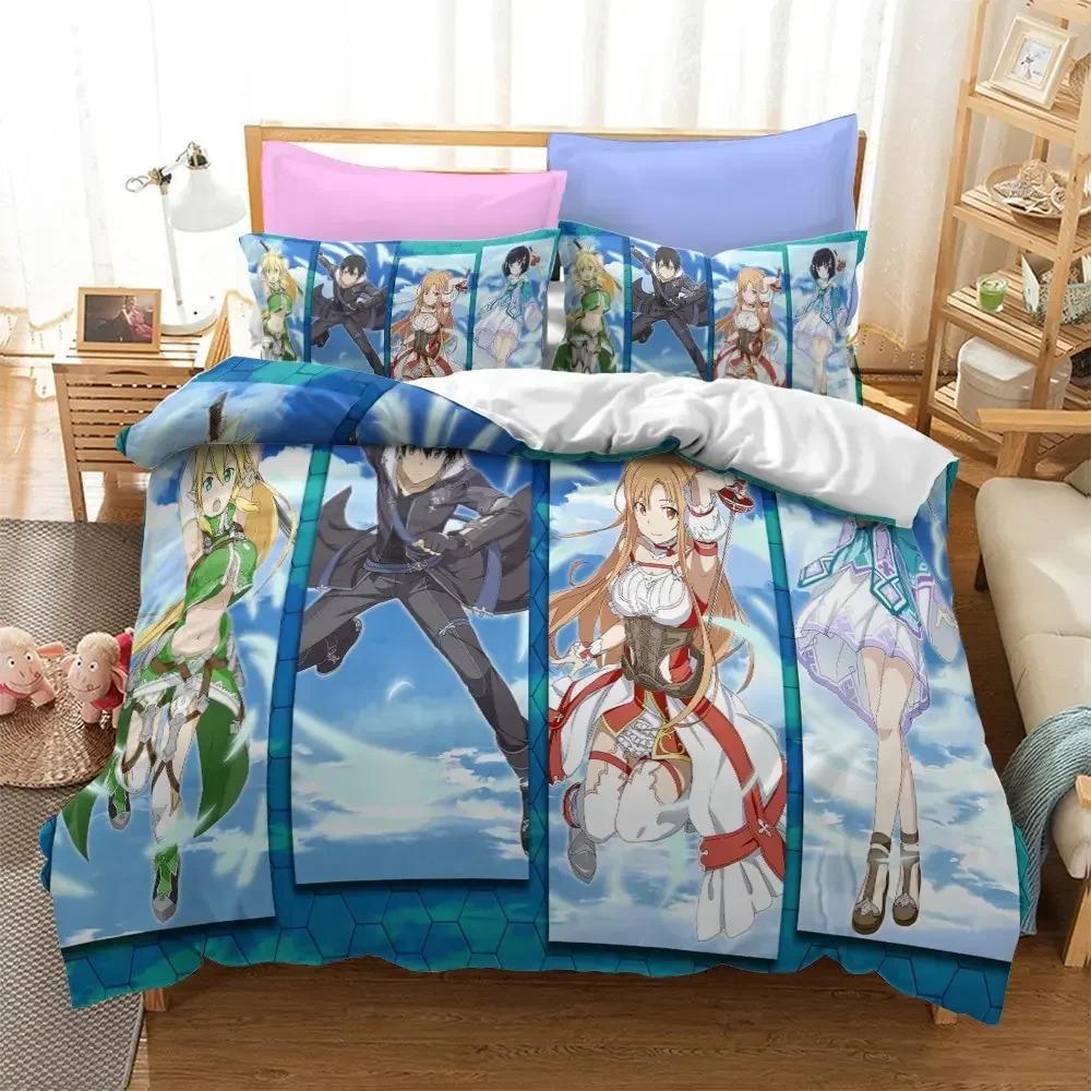 Аниме Sword Art Online Постельное белье Пододеяльник Спальня Одеяло Покрывала Односпальное Твин King Size Покрывало Домашний Текстиль