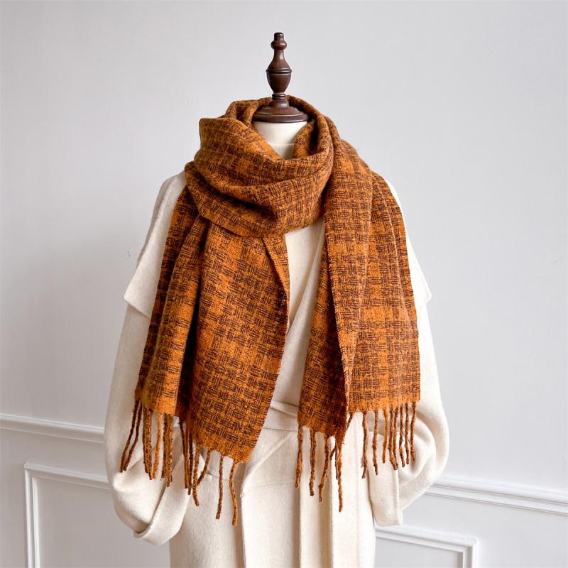 Luxury Winter Plaid Scarf for Women Men British Style Cashmere Scarves With Tassel Designer Female Winter Warm Clothing