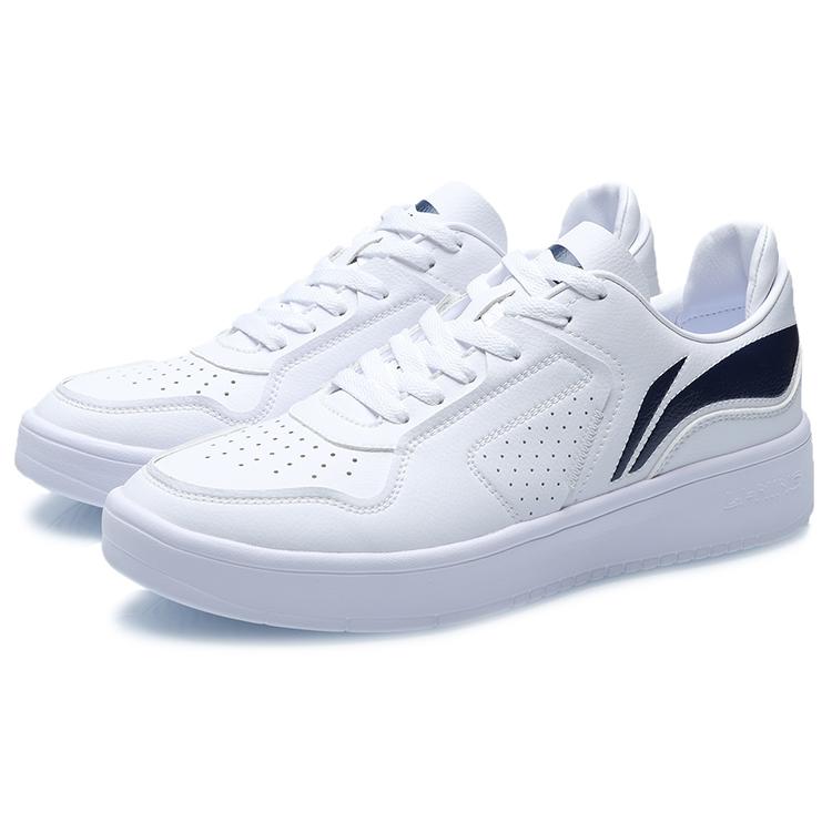 Li Ning уличные удобные низкие кеды для скейтбординга унисекс белые с синим AGCQ251-6