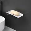1Pcs Drainage Soap Box Wall Hanging Soap Rack Household Plastic Creative Toilet Simple  Holder Without Punching Soap Rack
