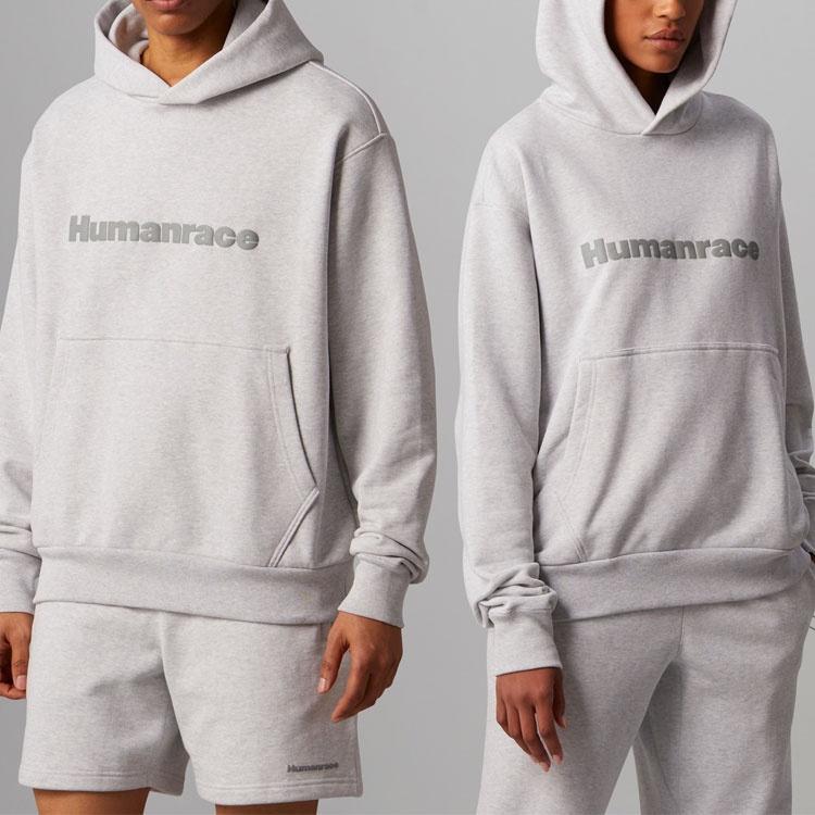 adidas x Pharrell Humanrace Logo Hoodie 'Grey Heather' Men's HG1809