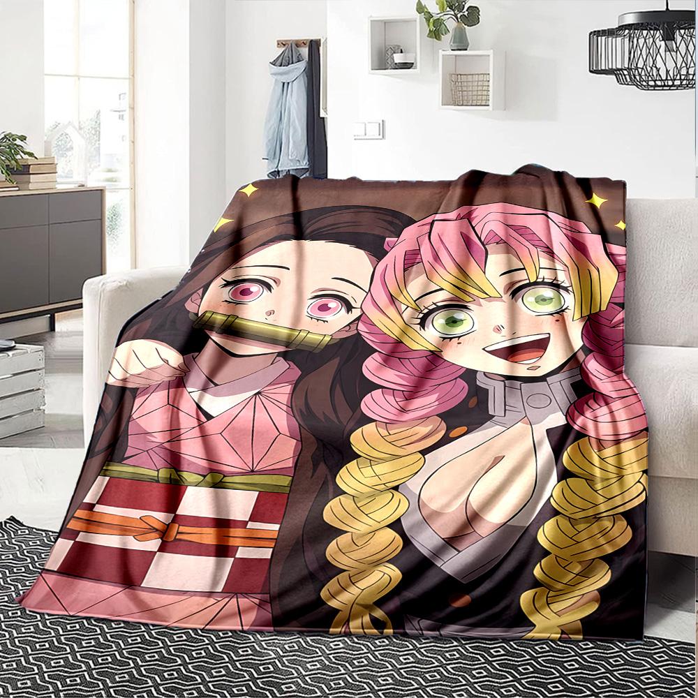1pc Blanket - Mitsuri & Nezuko Print Design,Lightweight Blanket for Sofa,Bed- Soft &Warm,Gift for All Seasons