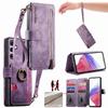 3-in-1 Luxury Leather Wallet Case for Samsung A13/A14/A15/A17...S21/S22/S23...w/ Stand, Shockproof, RFID, Multi-Slot & Zipper