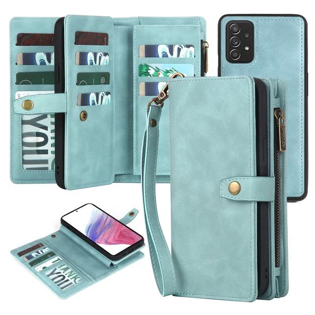 Съемный магнитный кожаный чехол для Samsung Galaxy A73 A71 A54 A53 A52 A51 A34 A33 A32 A13 A12, кошелек на молнии, держатель для карт