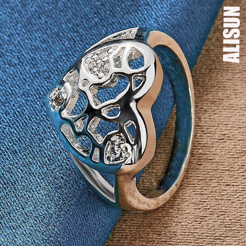 Кольцо в форме сердца из стерлингового серебра 925 пробы с цирконием AAA, модные ювелирные изделия, свадебные украшения