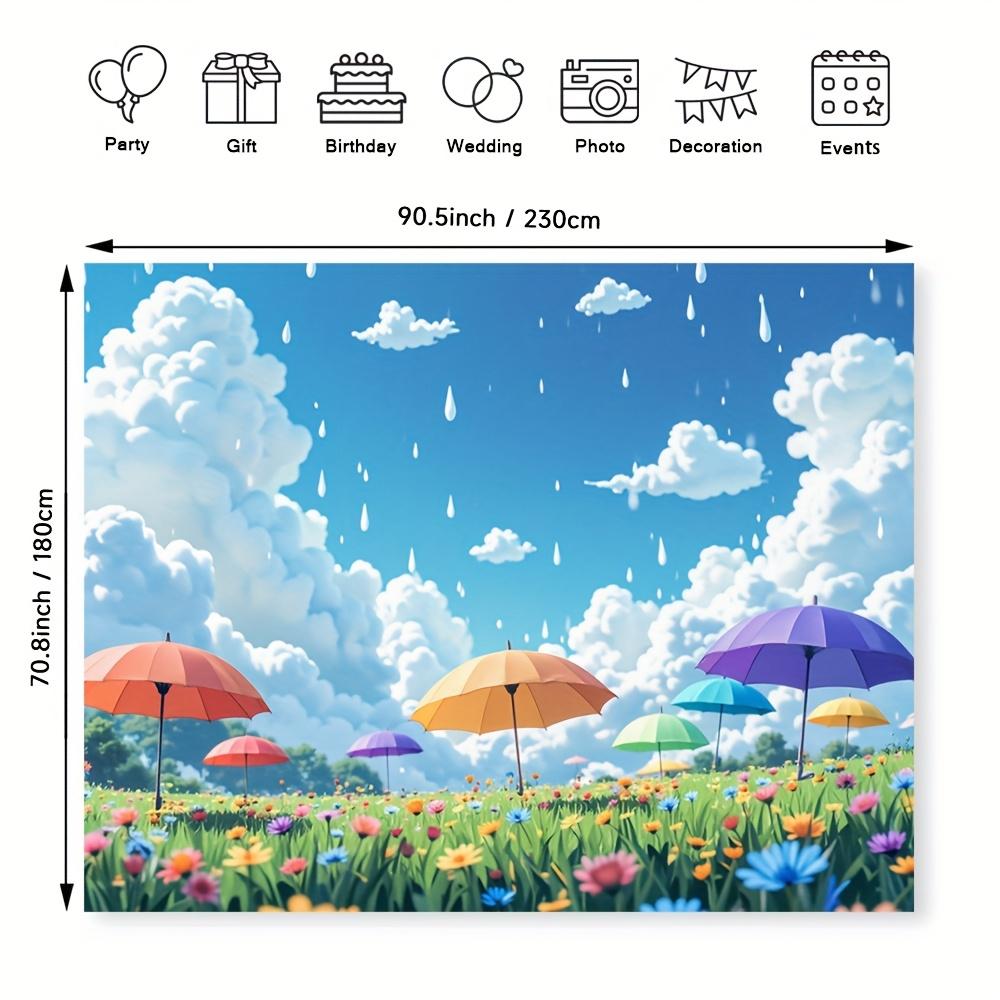 1 image - Rainy scene background picture, suitable for living room, bedroom, office, birthday celebration and home decoration