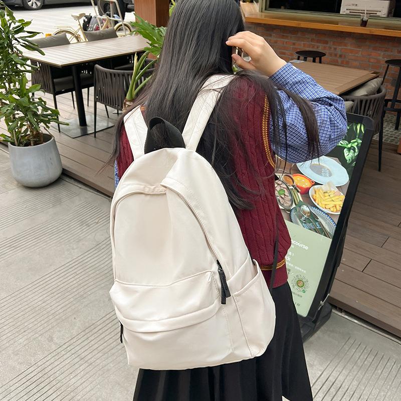 White Black Red Blue Backpack Large Capacity Nylon Backpack Student Backpack
