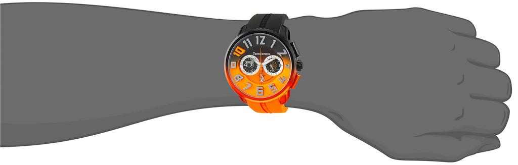 Tendence Gulliver De Color Минеральный Кварц Гиганты Игрок Абе 400 Ограниченная Серия 51 мм Часы Черные Часы, Черно-Оранжевый Циферблат, Алюминий, Стекло, Механизм, №
