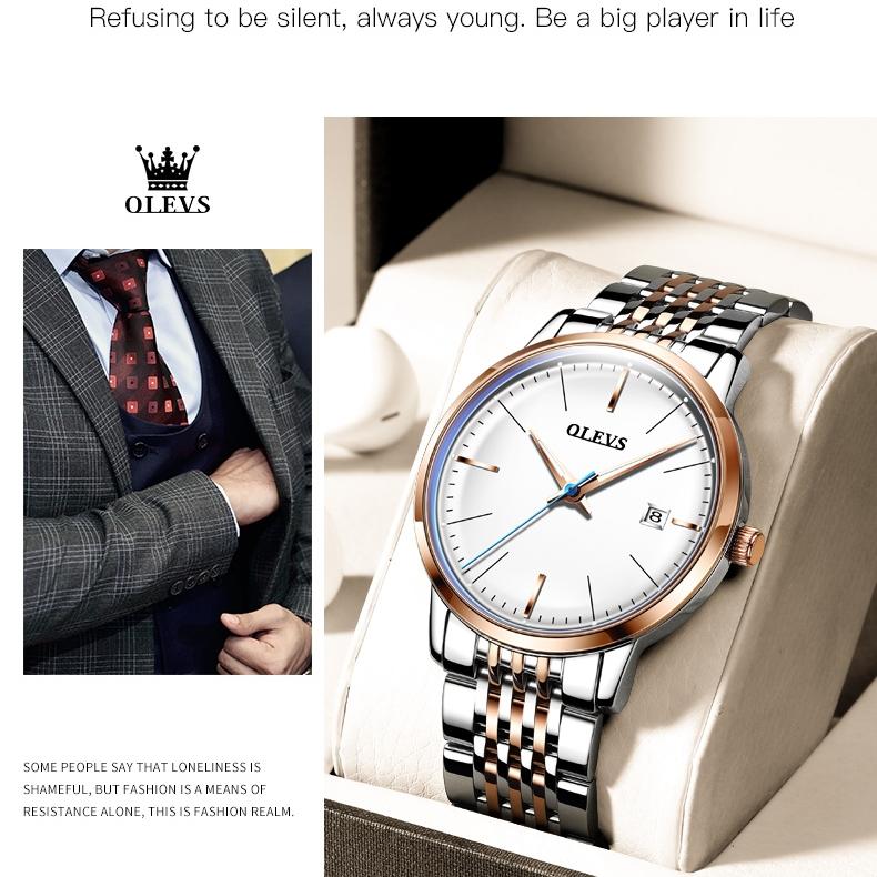 OLEVS Брендовые автоматические механические часы, модные водонепроницаемые мужские часы со стальным ремешком, мужские часы
