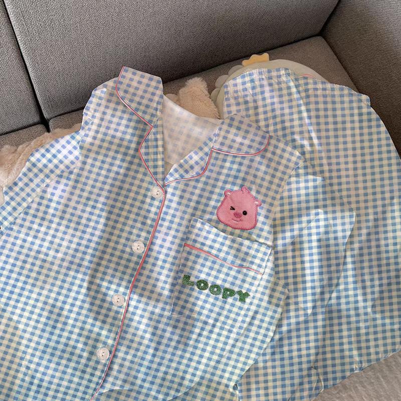 Весна Осень Милый Сетчатый Девочки Пижамный Комплект Длинный Рукав Для Отдыха Пижамы Женщин Свободная Ночная Рубашка Домашняя Одежда Костюм