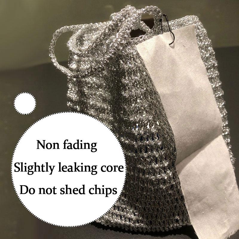 1PC Core Yarn Silver Plated Crushed Silver Color Super Shiny Wire Ball Yarn Bag Material