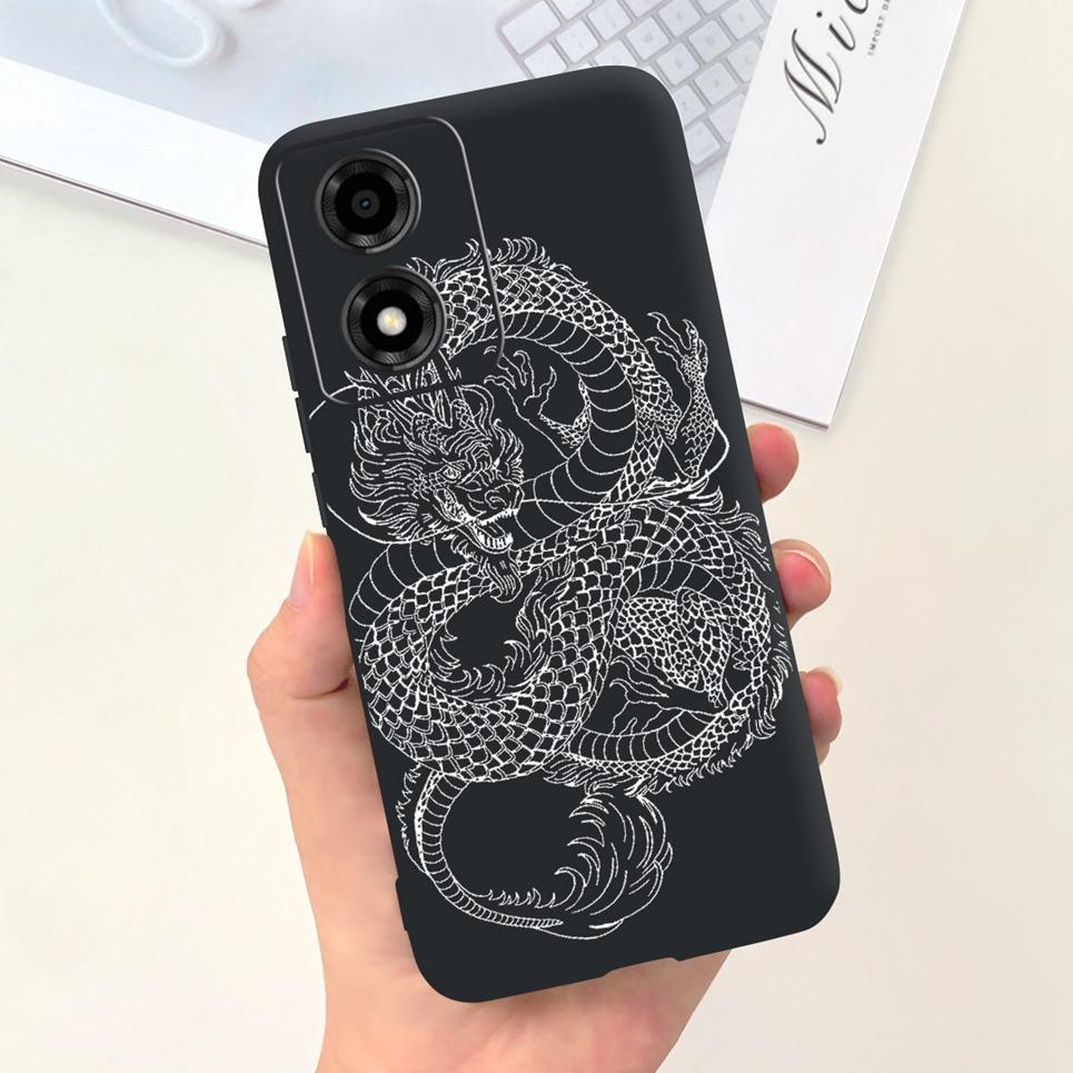 For Moto E14 Motorola Funda Case Cool Cartoon Luxury Painting Phone Case On Motorola E14 4G 6.56" Back Cover Soft Black Silicome