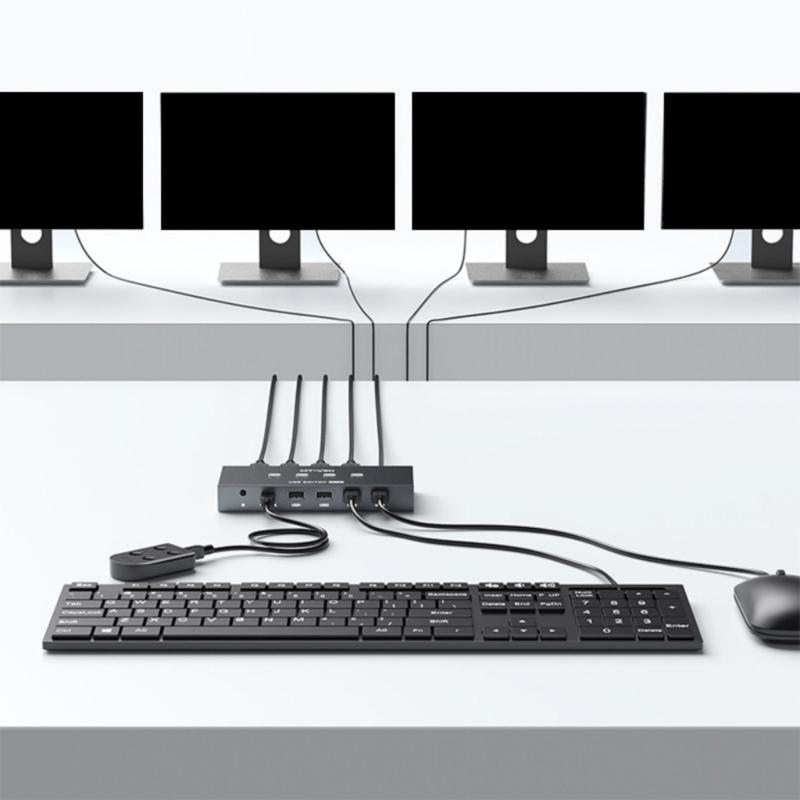 USB2.0 Переключатель-селектор для 4 компьютеров, общий доступ к 4 USB-устройствам, коммутатор-хаб-адаптер для клавиатуры, мыши, принтера, сканера