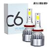 2PCS Waterproof Led Headlights Kits6000K White Light Hi/Lo Beam Car Bulbs Fog Lamps Driving Bulbs ADM