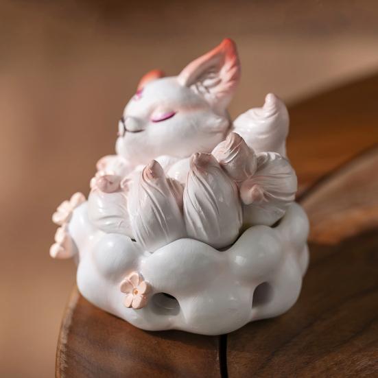 Nine-tailed Fox Incense Burner Decoration Chinese Style Vintage Fox Resin