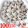 100Pcs Y2K Silver Star Hair Clips for Girls Pentagram Metal Snap Clip Hairpins Barrettes Hair Grip Jewelry Nickle Free Bobby Pin