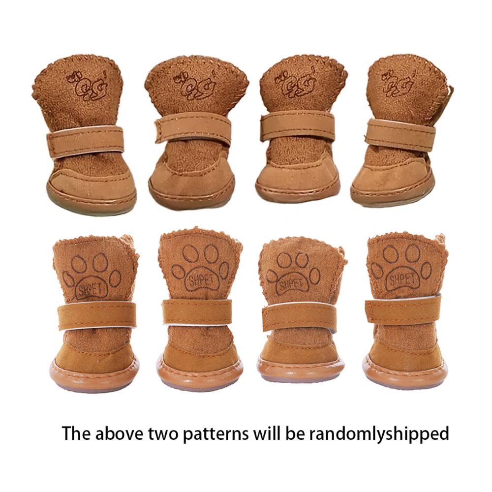 Новые 4 шт./комплект зимние сапоги из овечьей шерсти для домашних животных, утолщенные плюшевые теплые хлопковые нескользящие непромокаемые ботинки для собак и щенков, спортивная обувь, принадлежности