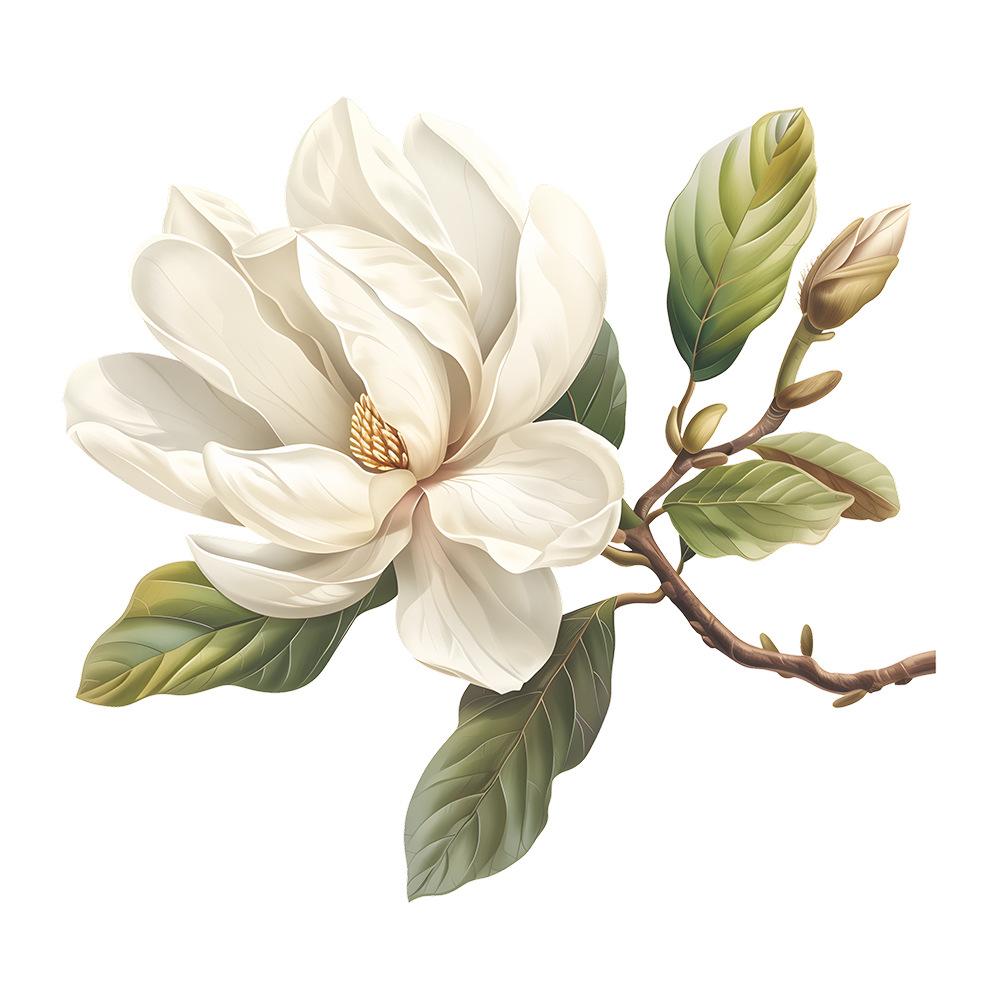 Fun-f136 Magnolia Glass Doors and Windows Home Landscaping Decorative Window Stickers Electrostatic Uv