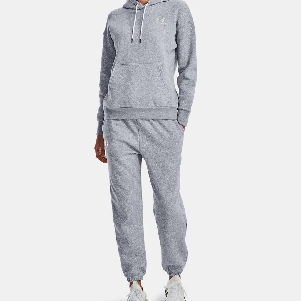 Under Armour Женские спортивные штаны Essential Solid с завязками на манжетах и логотипом, серые 1373034-011