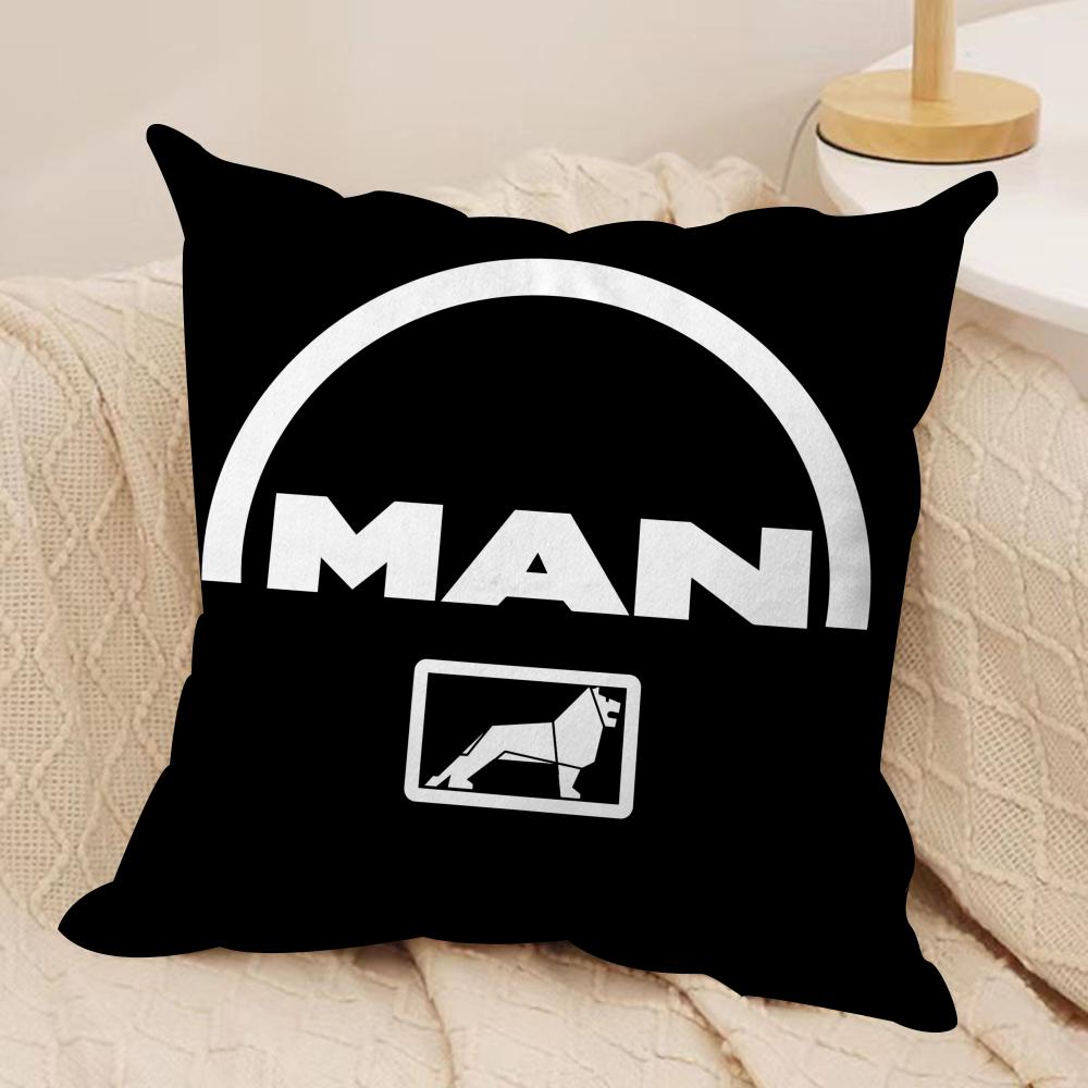 Cool MMAN Truck Art Cushion Cover Silky Short Plush DoubleSided Printed Pillow Case for Sofa All Seasons Home Decor Gift