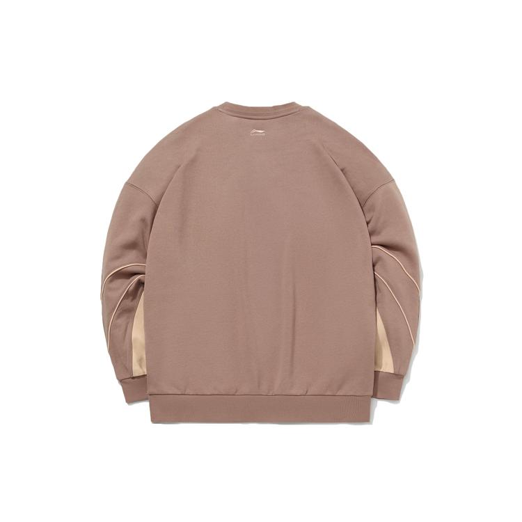 Li Ning X LINE FRIENDS Sweatshirts Unisex Umber Crew Neck Moderate Regular AWDQB04-1