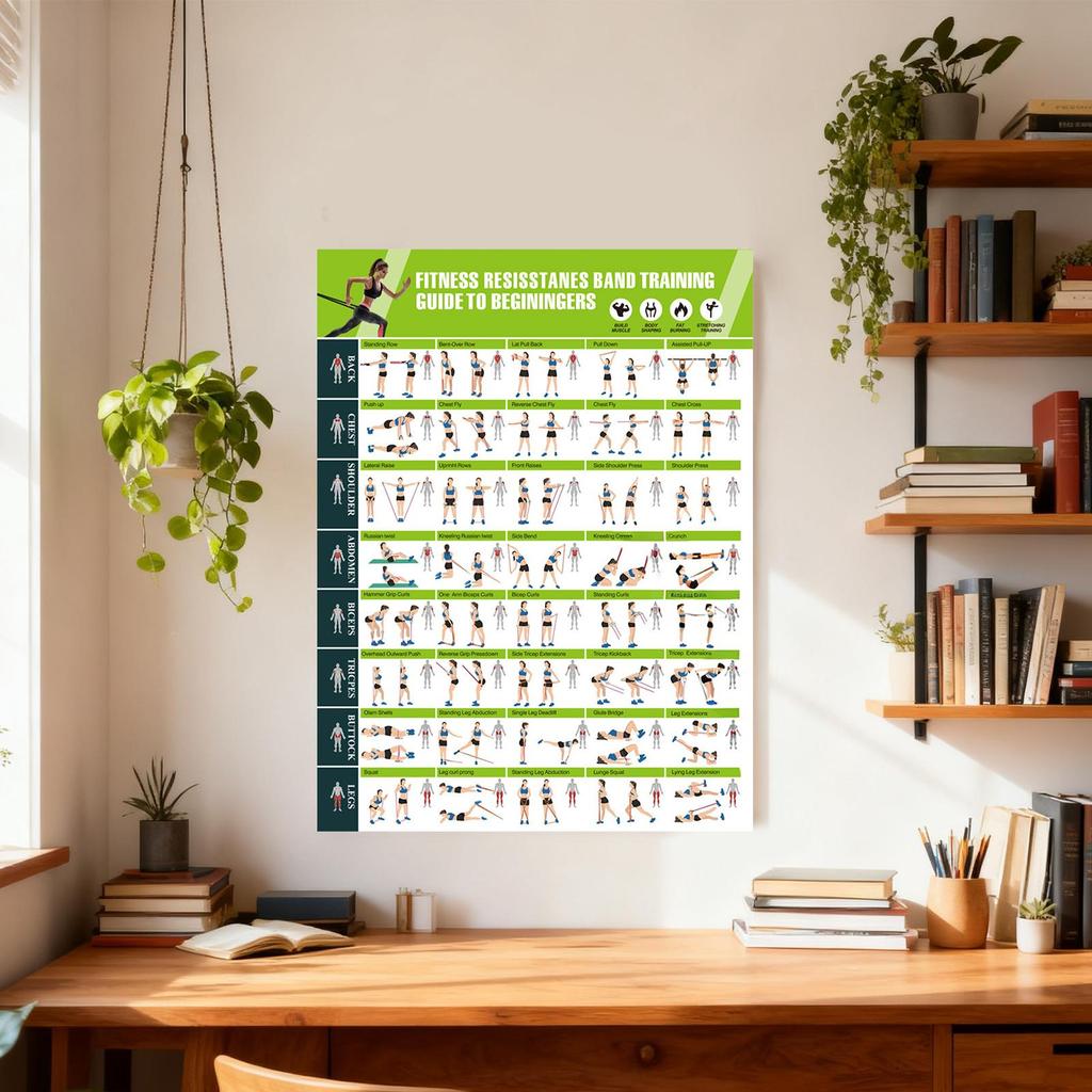 Fitness Chart Yoga Pose Chart Home Exercise Gym Health Poster Wall Art Canvas Painting Yoga Print Home Wall Decor Cuadros