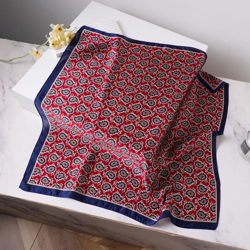 Шелковый женский квадратный шарф - Китайский стиль платок на голову для весны, лета, осени - Защита шеи и согревающий - Элегантный тонкий стиль для мамы