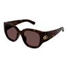 Logo Acetate Irregular Sunglasses Women's Tortoiseshell