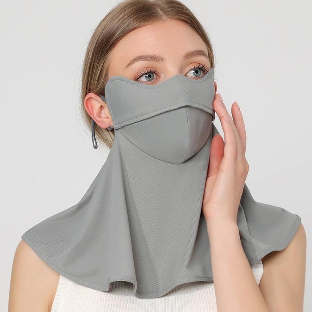 Anti-UV Ice Silk Sunscreen Mask Neck Protection Facial Gini New Bandana Scarfs Outdoor Sports